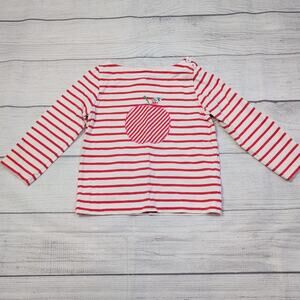 2/3 Mini Boden Striped Apple Long Sleeve Tee